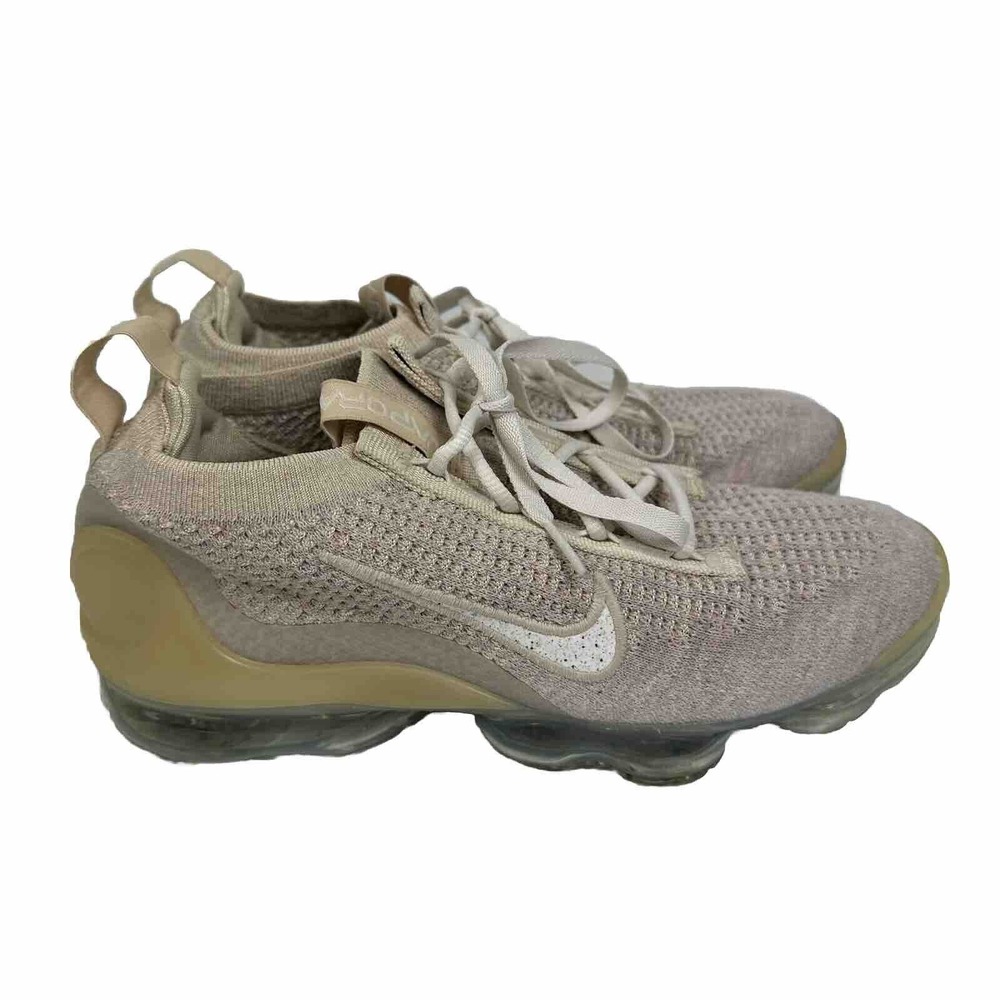 Nike Air VaporMax 2021 FK Womens 7.5 Running Shoes Sneakers Oatmeal DC9454-101